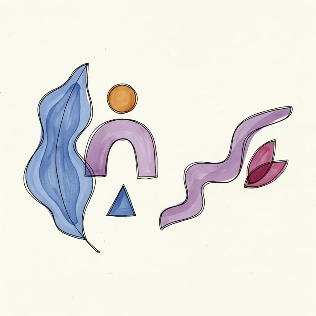 Blue and purple abstract pattern with soft, clinical feeling.